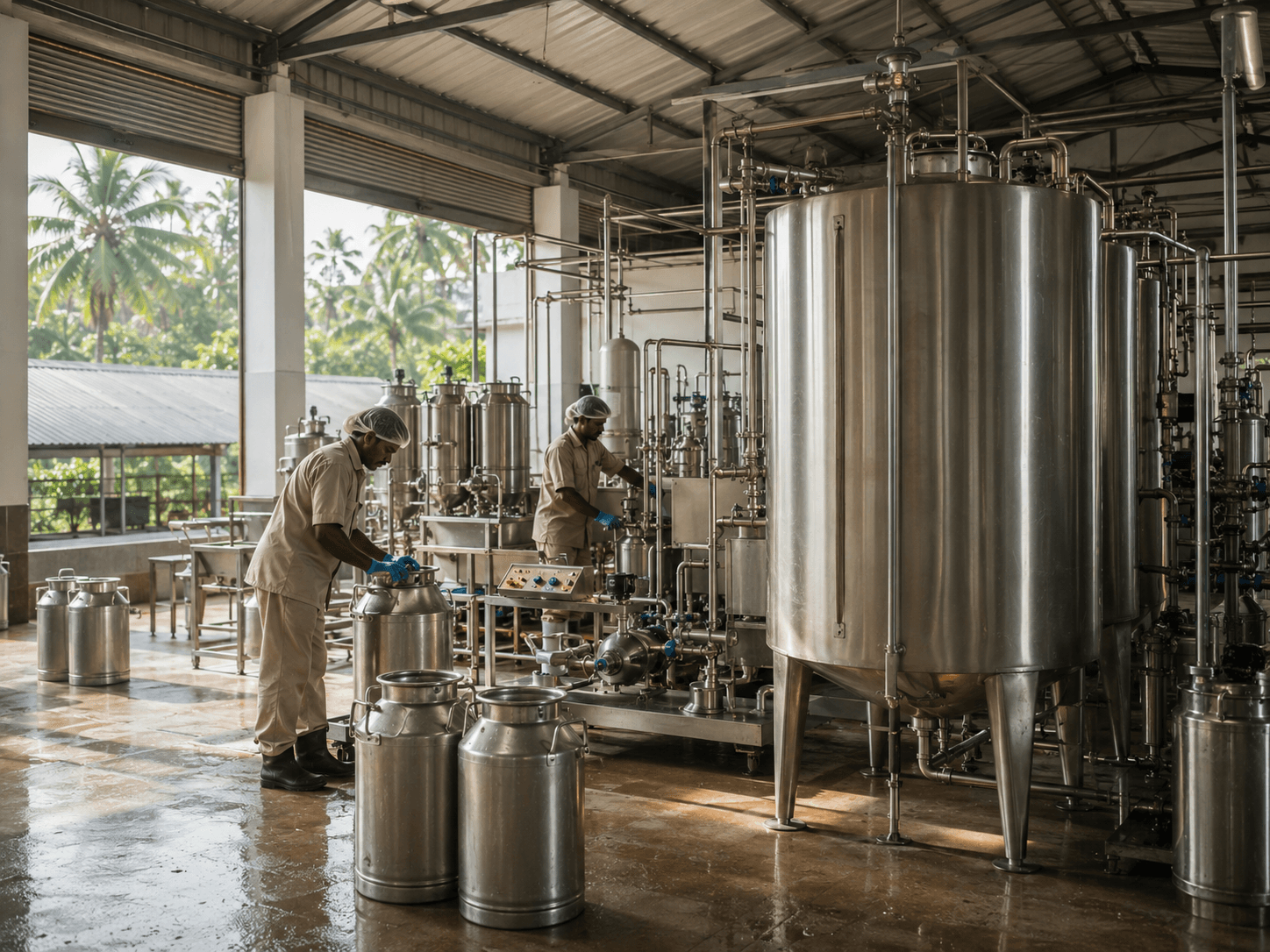 Dairy processing facility interior